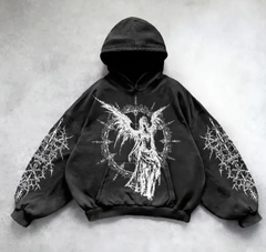 Hooded Printed Hip Hop Y2G Streetwear Sweatshirt